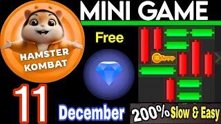 11 December  Puzzle Trick: P2E Hamster Kombat key MiniGame Solved, slow step by step! 