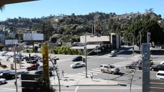 Traffic at the intersection of Sunset Blvd and Crescent Heights