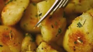 Crispy Roasted Garlic Parmesan Potatoes Good for Christmas Dinner Side Dish