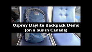 Osprey Daylite Backpack Demo on a Bus | Tekuben.com