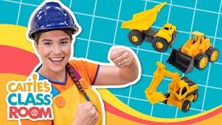 Construction Trucks! | Caitie's Classroom | Dump Trucks and Bulldozers for Kids