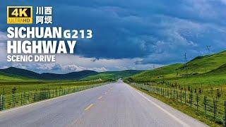 China Highway Scenic Drive 4K - Songpan to Zoige, Sichuan Aba Tibetan Area