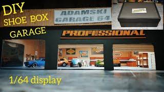 DIY garage for Hot Wheels Matchbox cars old shoebox. How to build 1/64 display