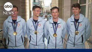 USA rowing wins 1st gold in men's fours since 1960