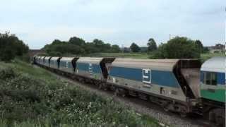 Mendip Rail Class 59 with empty Yeoman Hoppers at Broughton Gifford 25.06.12