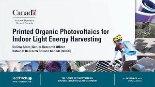 National Research Council Canada | Printed organic photovoltaics for indoor light energy harvesting