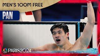 Pan Zhanle sets WORLD RECORD in men's 100m freestyle final | Paris Olympics | NBC Sports