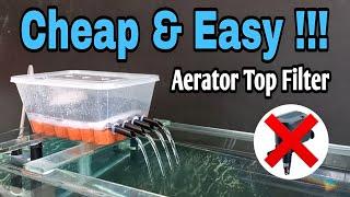 Aerator top filter DIY | Aerator airlift filter DIY | Aquarium filter DIY