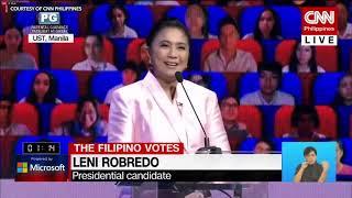 Robredo roasts debate absentee Marcos: A leader shows up in the most difficult times