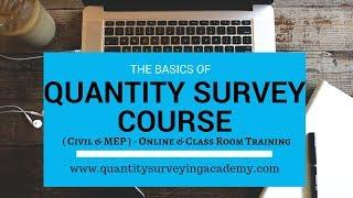 Quantity Surveying Course Tutorial, Online Demo Lecture