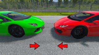 Lamborghini Huracan vs Aventador  CRASH TEST - Realistic Car Crashes (BeamNG Drive)