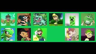 Green Color Battle Elimination Order (Envisioned by me, inspired by your color requests)