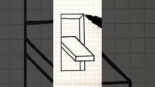 Mastering the Art of 3D Illusions: Unleashing Creativity on Graph Paper  #shorts #shortvideo