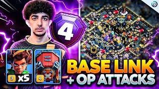 KRISPY Finished RANK 4 with INSANE BASE Link + OP ROOT RIDER Attacks | Clash of Clans Legend League