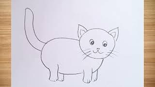 how to draw cat drawing easy step by step@DrawingTalent