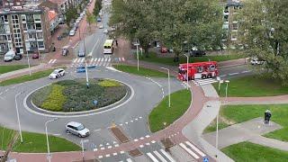 Politie en brandweer met Spoed onderweg naar een woningbrand aan de Planetenweg