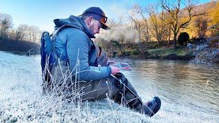 Grayling fly fishing – Winter tranquility on the River Wye, Mid-Wales, UK, 2025