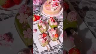 春桜と抹茶のケーキ花粉症辛いけど みんなでお花見したい#ケーキ #vlog #スイーツ #cake #桜 #抹茶