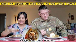 Reaksi Suami Amerika Makan Nasi Padang Gulai Nangka Rendang Daging di Jerman