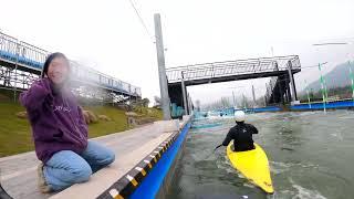 First try in the Asian Games Canoe Slalom Course