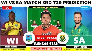 WI vs SA Dream11,WI vs SA Dream11 Prediction, West Indies vs Africa 3rd T20 Match Dream11 Team Today