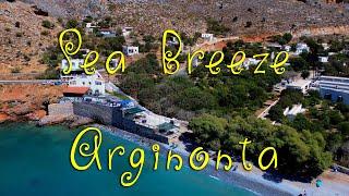 Relaxing at the Sea Breeze restaurant at Arginonta, Kalymnos