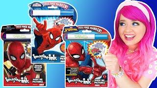 Coloring Spider-Man Magic Ink Coloring & Activity Game Books | Marvel Spiderman Imagine Ink