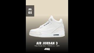 Air Jordan 3 Pure Money White / Metallic Silver - July 5, 2025