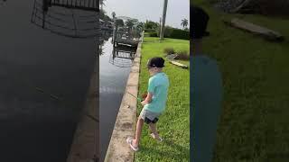 Colin caught a nice saltwater catfish in a canal in Florida