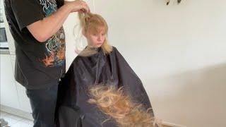 Back to school haircut for a cool girl! From long hair to stylish short hair