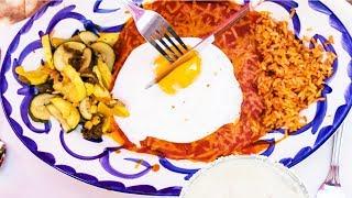 Making Stacked Blue Corn Enchiladas - El Pinto Restaurant