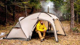 Hot Tent Winter Camping With Wood Stove