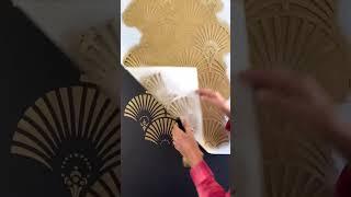Easy How to Stencil and Art Deco Pattern in Glamorous Gold  #wallstencils  #stencilstuff  #homeinspo