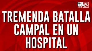 Dos familias protagonizaron tremenda batalla campal en un hospital