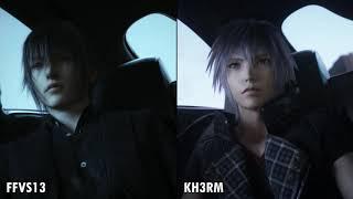 Noctis and Yozora - Car Scene Comparison (Final Fantasy Versus XII, Kingdom Hearts III Re:Mind)