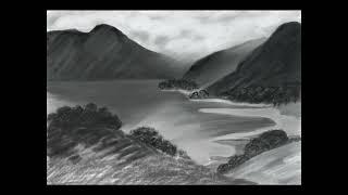 Lake District pencil drawing tutorial lakeside a hb and 6b digital tutorial @mick Newall-n3f