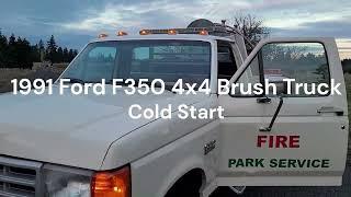 1991 Ford F350 4x4 Brush Fire Truck Cold Start