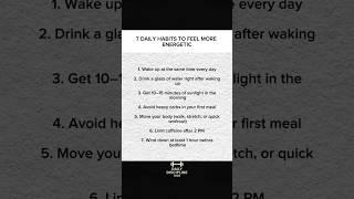 Do these 7 Daily habits to feel energetic#hustletogether #alphamindset #viralshort #healthyhabits