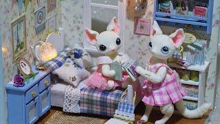 DIY Miniature dollhouse Sunshine overflowing - Cute bedroom for tiny BJD