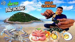 THỬ THÁCH CẮM TRẠI MỘT MÌNH TRÊN ĐẢO HOANG LẶN BIỂN TÌM THỨC ĂN | solo camping 24 hours