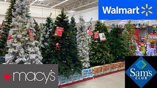 WALMART SAM'S CLUB MACY'S CHRISTMAS DECORATIONS DECOR TREES SHOP WITH ME SHOPPING STORE WALK THROUGH