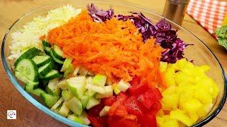 Amazing delicious salad made from simple vegetables. Healthy and tasty salad recipes!