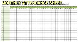 MONTHLY ATTENDANCE SHEET |DAILY ATTENDANCE SHEET