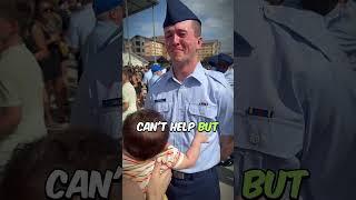 Emotional Graduation: Newborn son taps out his US AirForce Father #shorts #military #emotional