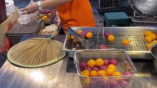 Colorful Taiwanese Crispy Sweet potato ball in Malaysia | Street Food