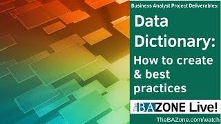 Data Dictionary: How to create & best practices (Business Analyst Project Deliverables)