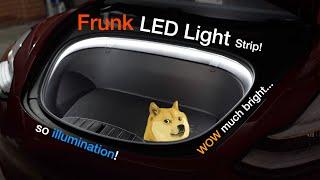 Tesla Frunk LEDLight Strip - Installation!