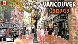  【4K】️ Downtown Vancouver BC, Canada. Amazing sunny day.  Relaxing Walk.