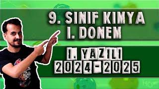 9.Sınıf Kimya | 1.Dönem 1. Yazılıya Hazırlık | 2024 - 2025 + Ücretsiz PDF