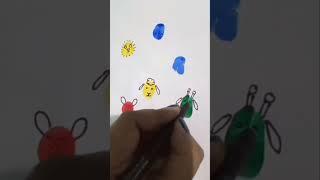 easy art' using your finger prints make finger print animlas for kids #viralvideo #shortsvideo